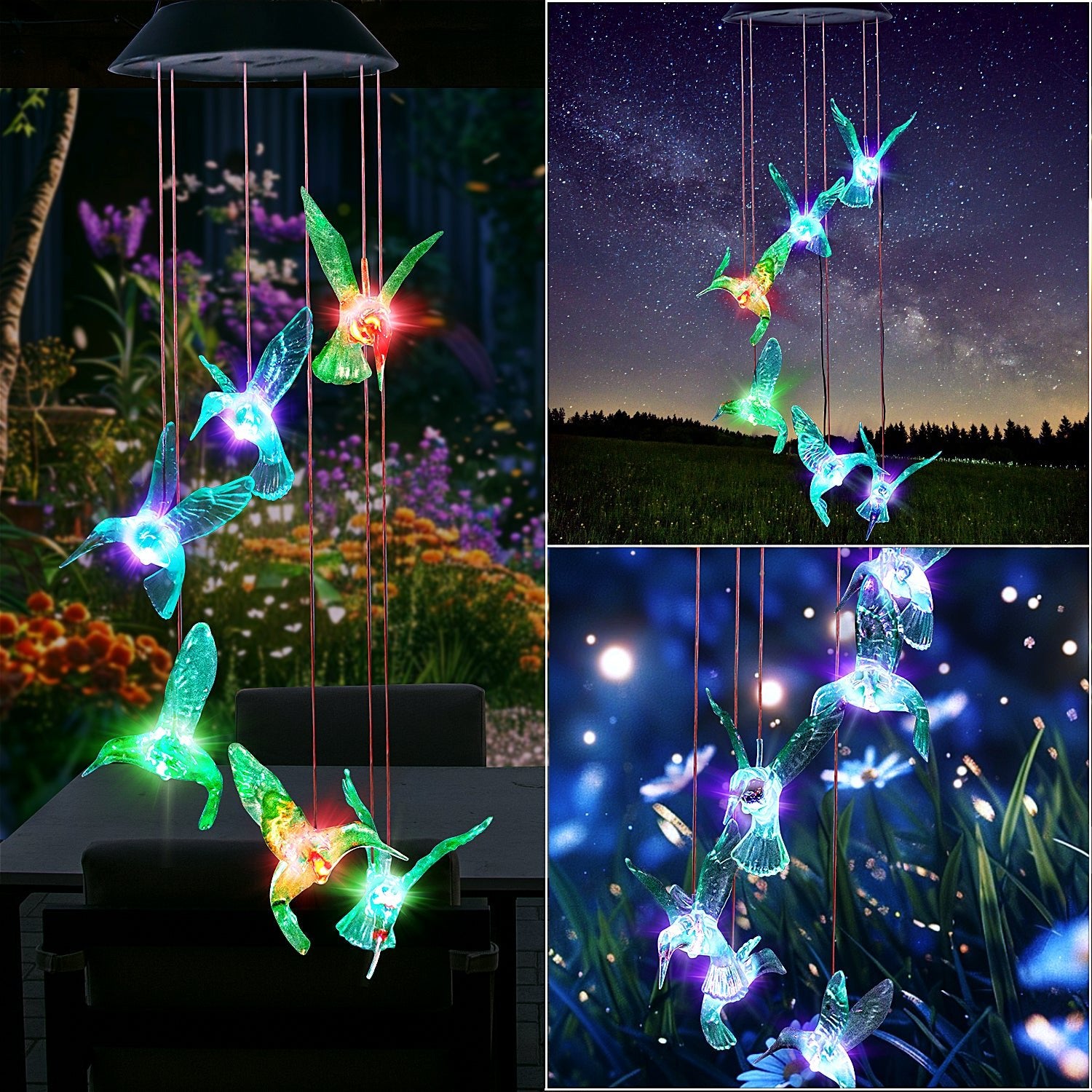 Flumy® - Solar Hummingbird Wind Chimes Lights - Flumy