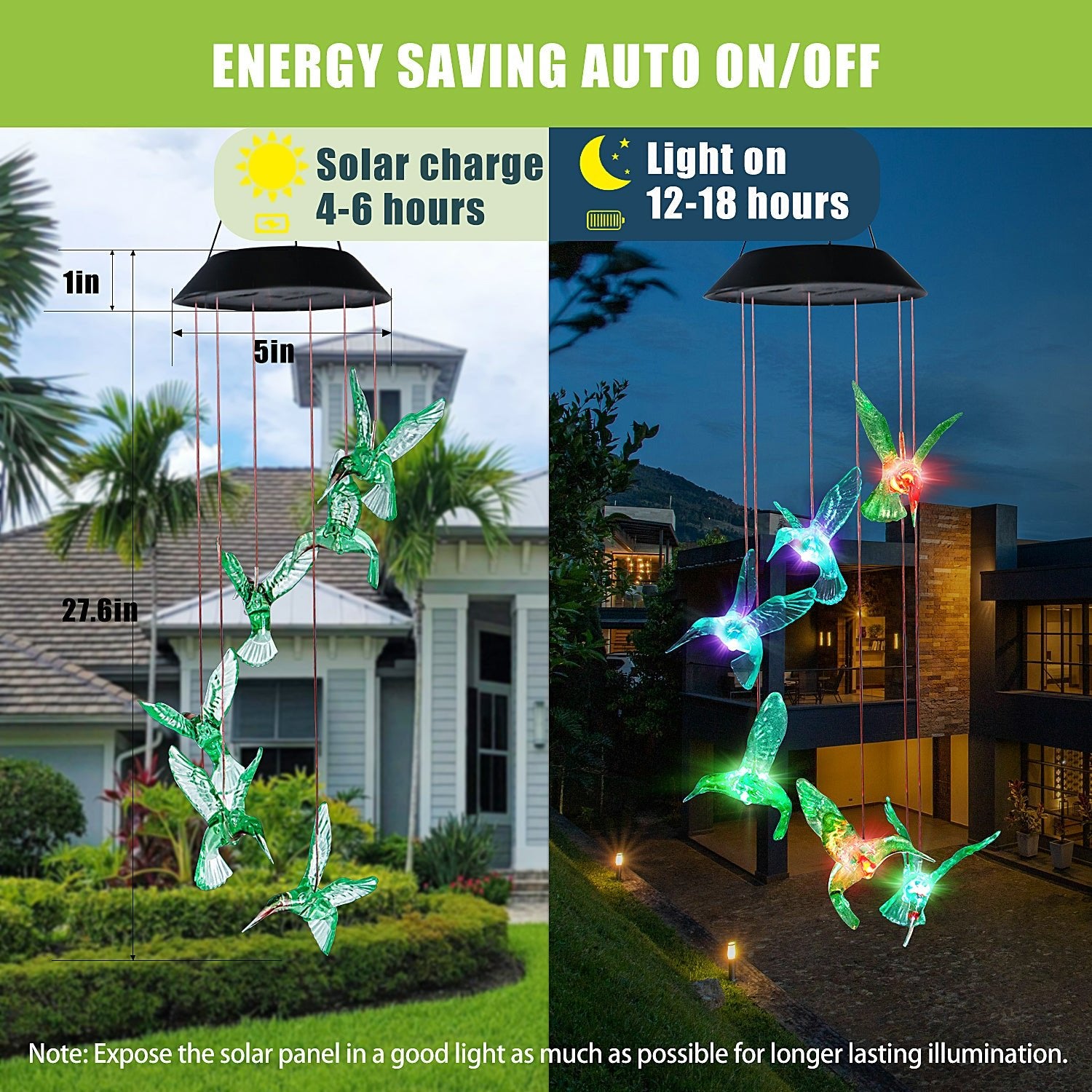 Flumy® - Solar Hummingbird Wind Chimes Lights - Flumy