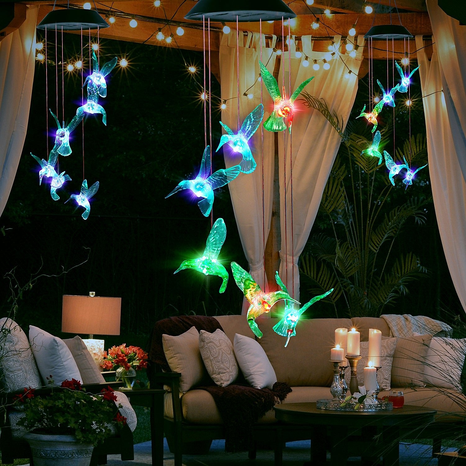 Flumy® - Solar Hummingbird Wind Chimes Lights - Flumy